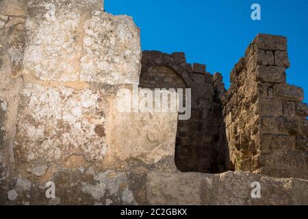 Il castello di Ajloun nel nord-ovest della Giordania. Paesi arabi e crociati fort. Foto Stock