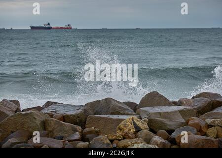 Il mare ed il paesaggio vicino la città di Skagen in Danimarca. Foto Stock