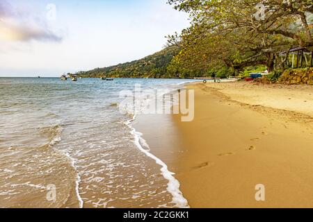 Ilhabela Island Beach uno dei principali luoghi turistici della costa di San Paolo Foto Stock