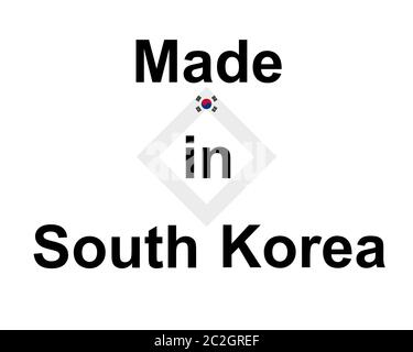 Qualitätssiegel fabbricato in Corea del Sud Foto Stock