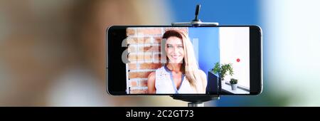 Blogger fare contenuti Foto Stock