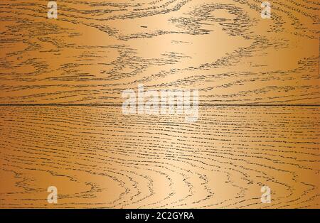 Stressato sovrapposizione di legno dorato trama tavola, grunge sfondo. Astratto halftone illustrazione vettoriale Illustrazione Vettoriale