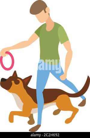Icona addestramento cani. Isometrica di vettore di addestramento del cane icona per il web design isolato su sfondo bianco Illustrazione Vettoriale