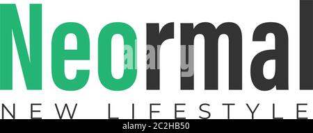 Nuovo concetto di stile di vita normale. Dopo il Coronavirus o Covid-19 che ha causato il modo di vita degli esseri umani di cambiare a nuovo normale. . Nuova campagna normale in Ty Illustrazione Vettoriale