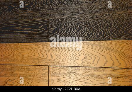Stressato sovrapposizione di legno dorato trama tavola, grunge sfondo. Astratto halftone illustrazione vettoriale Illustrazione Vettoriale