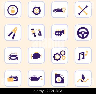 Auto shop icon set per siti web e interfaccia utente Foto Stock