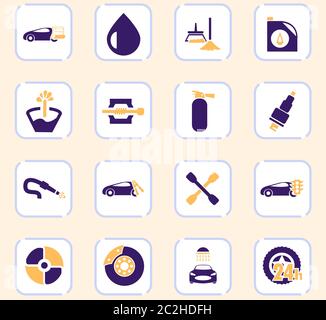 Auto shop icon set per siti web e interfaccia utente Foto Stock