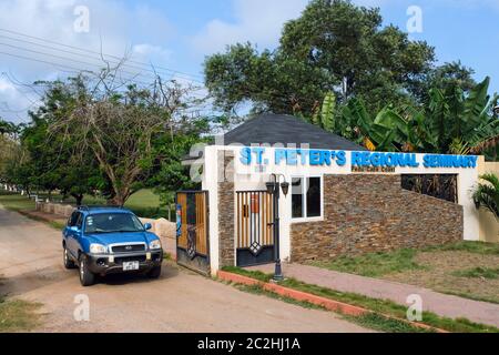 Ingresso al seminario cattolico, il Seminario Regionale di San Pietro a Pedu / Cape Coast, Ghana Foto Stock