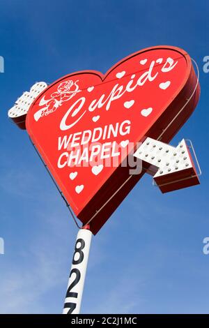 Cupid's Wedding Chapel segno a Las Vegas, Nevada, USA
