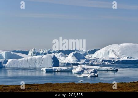 Landschaft beim Eisfjord a Ilulissat, Grönland Foto Stock