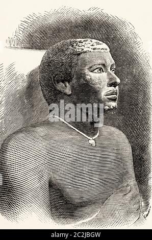 Rahotep Principe dell'Antico Egitto durante la IV dinastia. Illustrazione incisa del 19 ° secolo, El Mundo Ilustrado 1880 Foto Stock