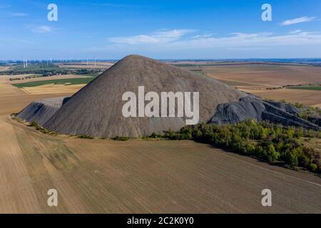 Mansfelder Land rovinare il mucchio paesaggio minerario Foto Stock