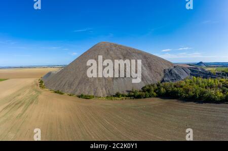 Mansfelder Land rovinare il mucchio paesaggio minerario Foto Stock