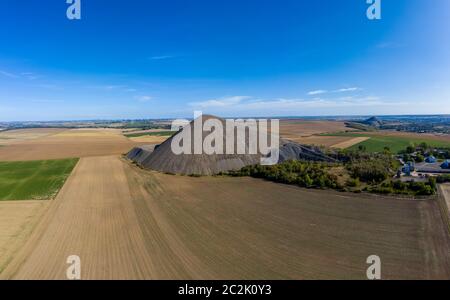 Mansfelder Land rovinare il mucchio paesaggio minerario Foto Stock