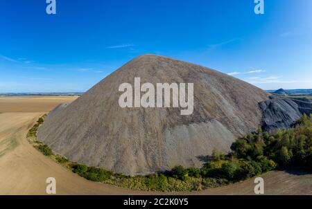 Mansfelder Land rovinare il mucchio paesaggio minerario Foto Stock