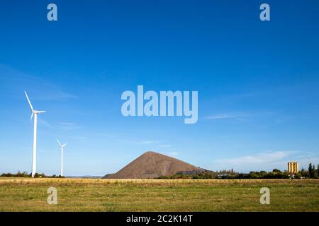 Mansfelder Land rovinare il mucchio paesaggio minerario Foto Stock