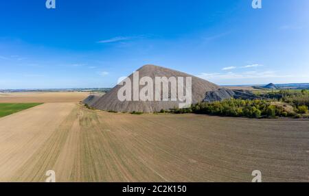 Mansfelder Land rovinare il mucchio paesaggio minerario Foto Stock