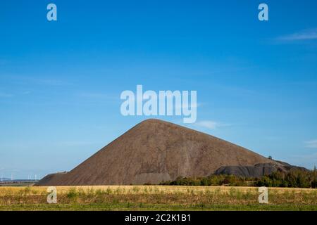 Mansfelder Land rovinare il mucchio paesaggio minerario Foto Stock