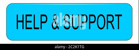 Pulsante blu Guida e supporto tecnico su sfondo bianco â illustrazione Foto Stock