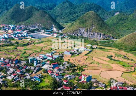 Porta del cielo di Quan Ba nella provincia di ha Giang, Vietnam. Foto Stock