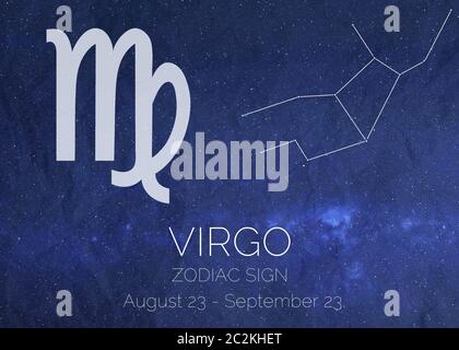 Infografiche astrologiche virgo segno zodiaco. Elementi di questa immagine sono stati forniti dalla NASA Foto Stock