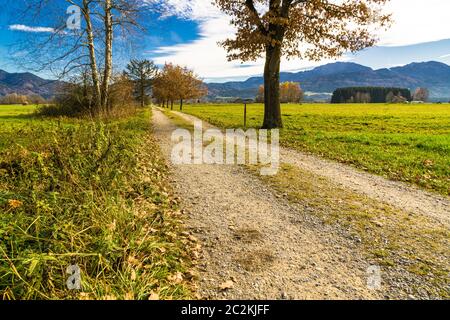 Passeggiata autunnale a Benediktbeuern Foto Stock