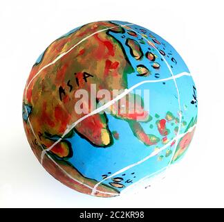terra mondo globo in un bianco beackground Foto Stock