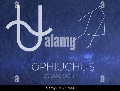 Segno zodiacale infografiche astrologiche di Ophiuchus. Elementi di questa immagine sono stati forniti dalla NASA Foto Stock