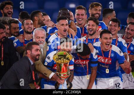 17 giugno 2020, Roma, Lazio, Italia: In occasione della finale Coppa Italia della partita di calcio tra SSC Napoli e FC Juventus del 17 maggio 2020 allo stadio Olimpico di Roma..nella foto: (Credit Image: © Fabio Sasso/ZUMA Wire) Foto Stock