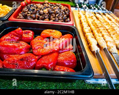 Peperone rosso in un cafe menu. Foto di cibo. Foto Stock