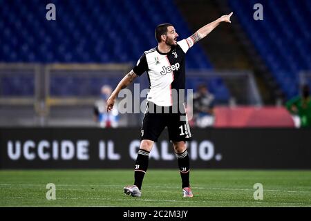 Roma, Italia. 17 Giugno 2020. ROMA, ITALIA - 17 giugno 2020: Leonardo Bonucci della Juventus FC gesture durante la finale di Coppa Italia tra il SSC Napoli e la Juventus FC. (Foto di Nicolò campo/Sipa USA) Credit: Sipa USA/Alamy Live News Foto Stock