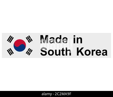 Qualitätssiegel fabbricato in Corea del Sud Foto Stock