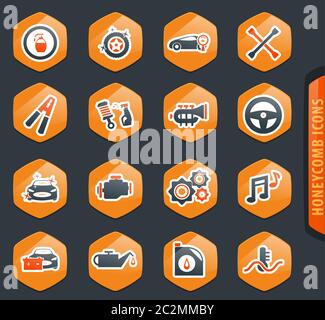 Auto shop icon set per siti web e interfaccia utente Foto Stock