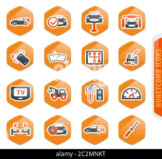 Auto shop icon set per siti web e interfaccia utente Foto Stock