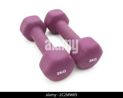 Due due chilogrammo manubri Foto Stock