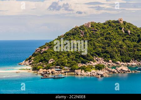 La maggior parte delle spiagge bellissime. Koh Nang Yuan spiaggia vicino a Koh Tao Koh in Thailandia Surat Thani. Foto Stock