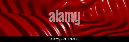 Immagine ultra ampia realizzata in rosso scuro monocromatico 3D curvo immagine astratta di sfondo fatta di motivi chiari con prospettive d'ombra Foto Stock