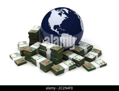 Global Business con pesos argentini (isolato su sfondo bianco) Foto Stock