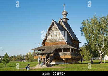 Chiesa di Nicholas a Suzdal, tipica chiesa russa in legno del XVIII secolo. Russia Foto Stock