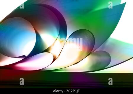 Abstract curve colorate di fogli di carta Foto Stock