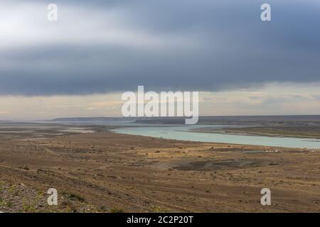 Steppa paesaggio in provincia di Chubut, Argentina Foto Stock