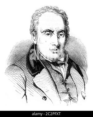 Richard Lenoir, illustrazione vintage incisa. Magasin Pittoresque 1845. Foto Stock