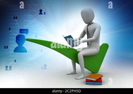 3d uomo seduto sulla destra mark Foto Stock