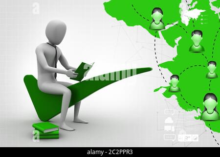 3d uomo seduto sulla destra mark Foto Stock