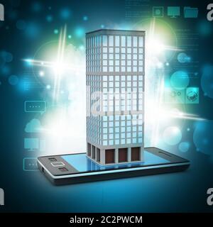 Smart phone con immobiliare di concetto Foto Stock