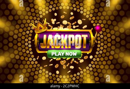 Jackpot moneta da casinò, cash machine gioca ora. Illustrazione vettoriale Illustrazione Vettoriale