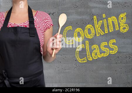 Cooking Class concetto è illustrato da cuocere. Foto Stock