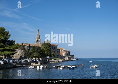 Porec, città vecchia con la Basilica di Eufrasio Foto Stock