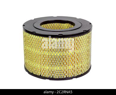 Filtro aria motore auto isolati su sfondo bianco Foto Stock