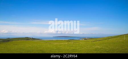 Vista da Hoxa Head, Orkney Islands, Scotland, UK Foto Stock